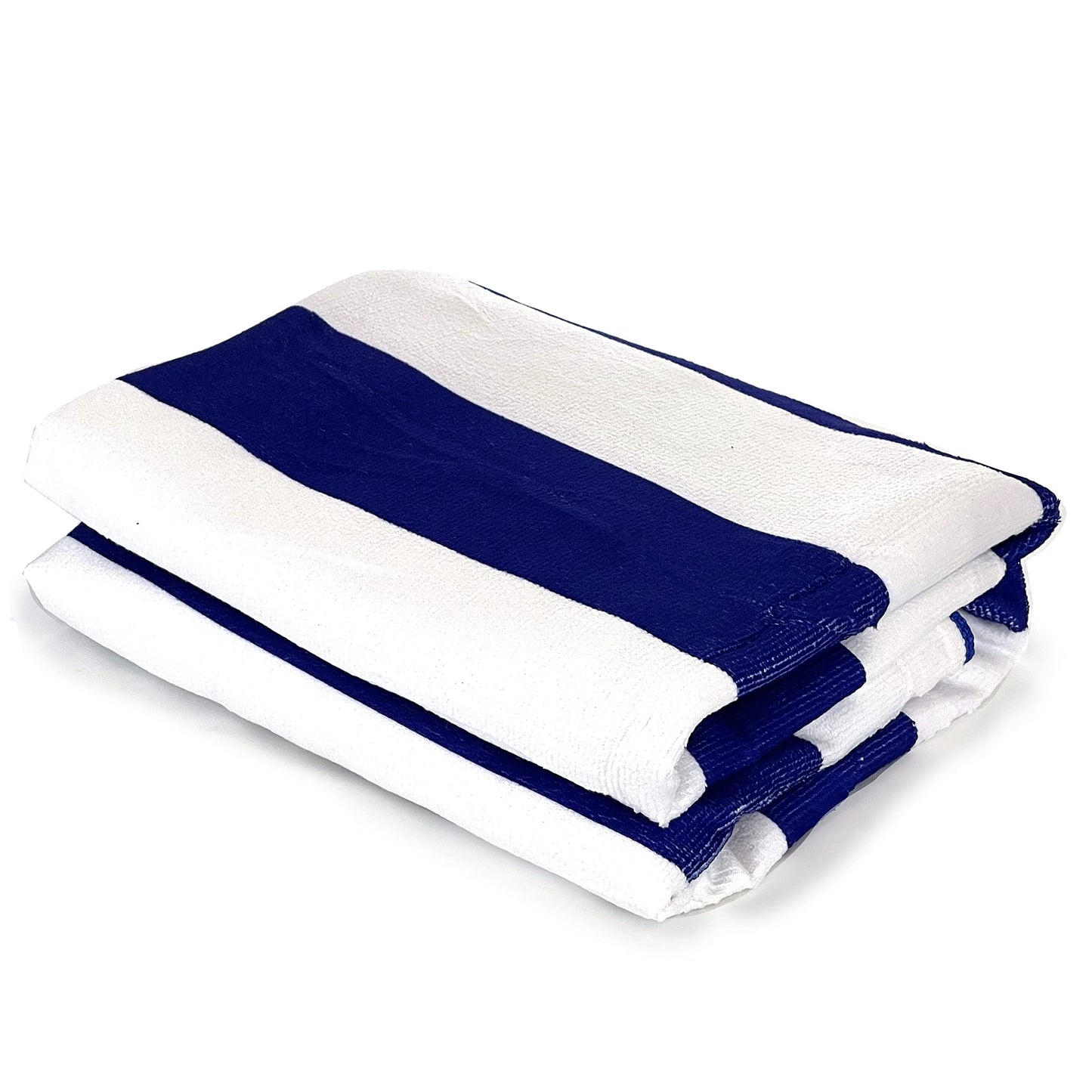 allgala Oversize 40x70 Inch (1x1.8M) Cabana Stripe Design Microfiber Beach Towel-Royal Blue (Pack of 1)-BT81206