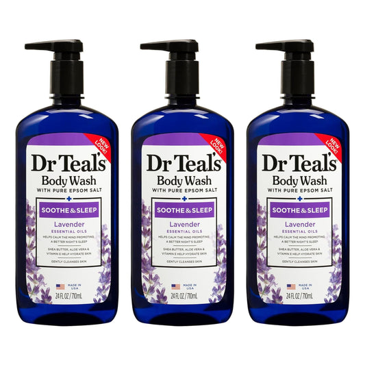 Dr Teal's Pure Epsom Salt Body Wash Soother & Moisturize With Lavender 24 oz (Pack of 3) Beauty & Personal Care Dr Teal's