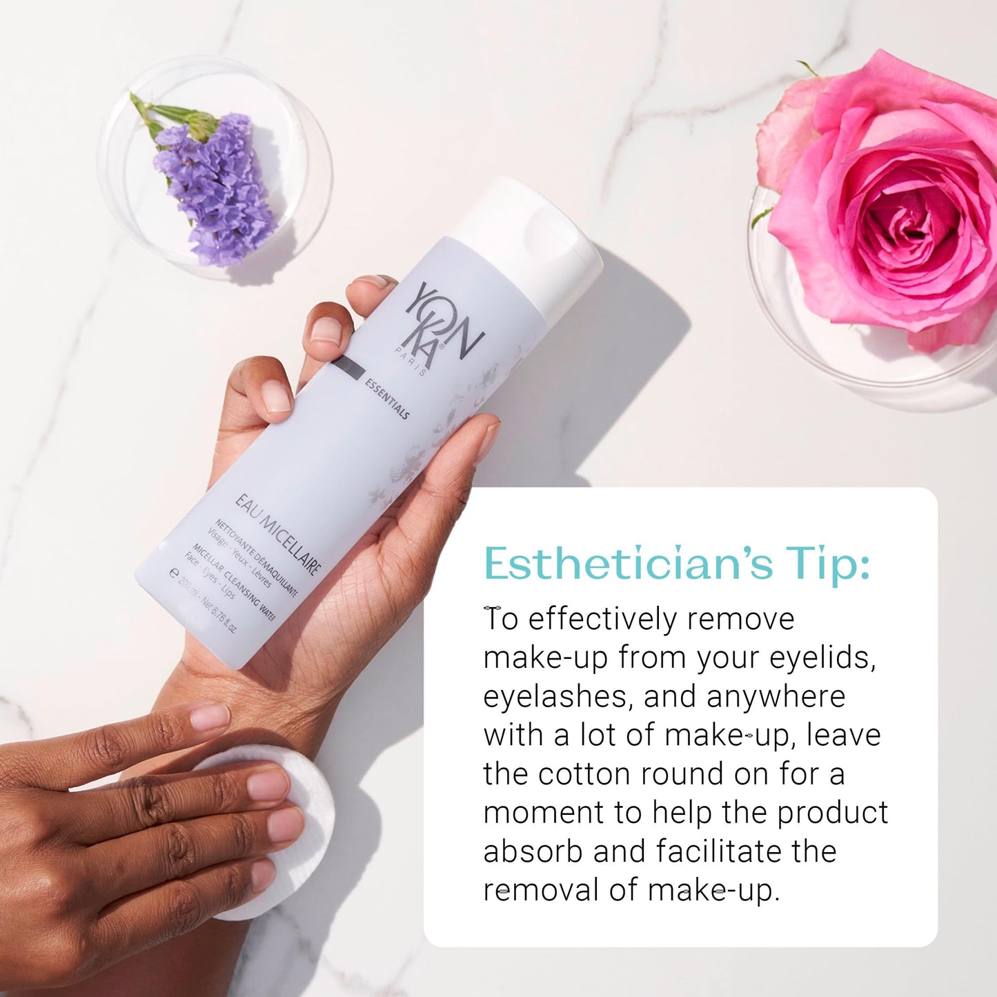 Yonka Eau Micellaire | Micellar Water and Cleansing Makeup Remover | Gentle Face Wash with Rose and Chamomile to Remove Impurities and Hydrate | All