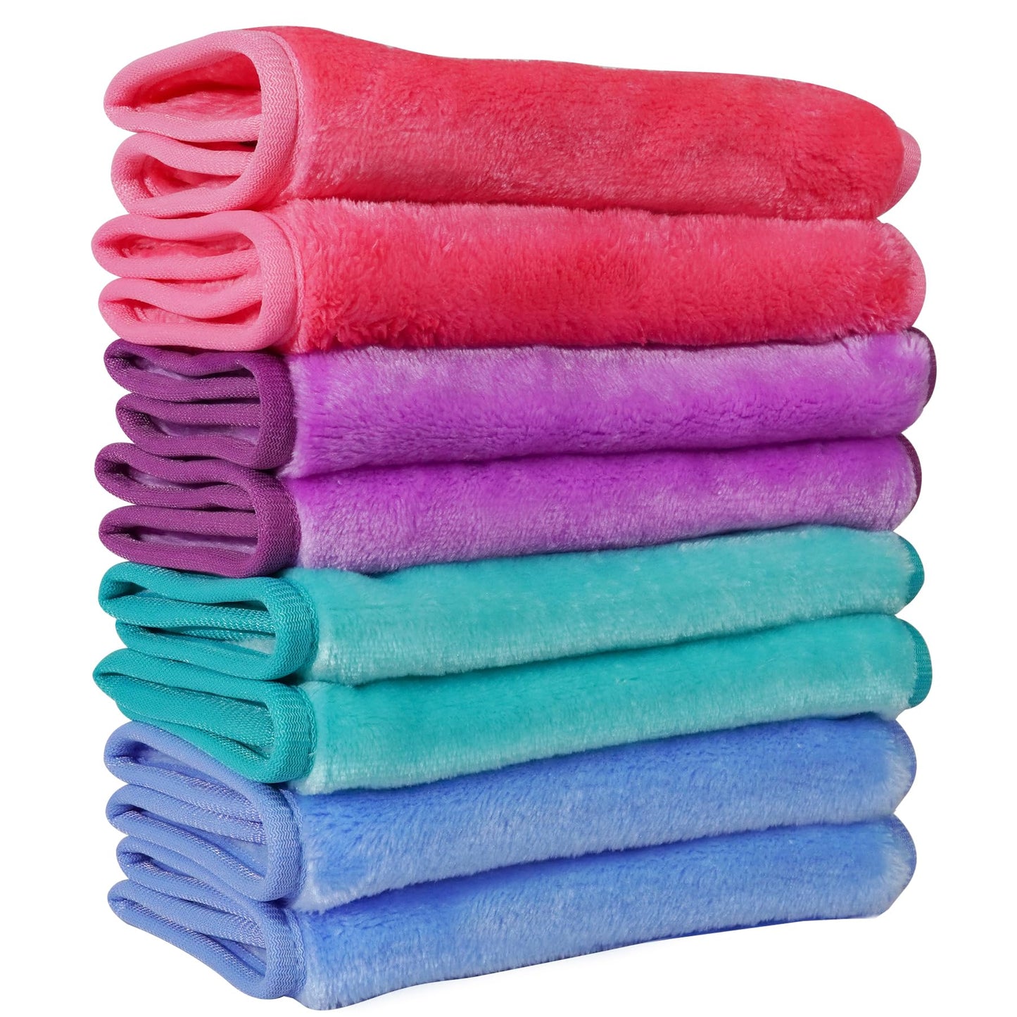 Nugilla Makeup Remover Cloths, 8 Packs Makeup Remover Towels Reusable Face Wash Cloth, Soft Microfiber Face Cloth for Women Beauty and Personal Care NUGILLA Default Title