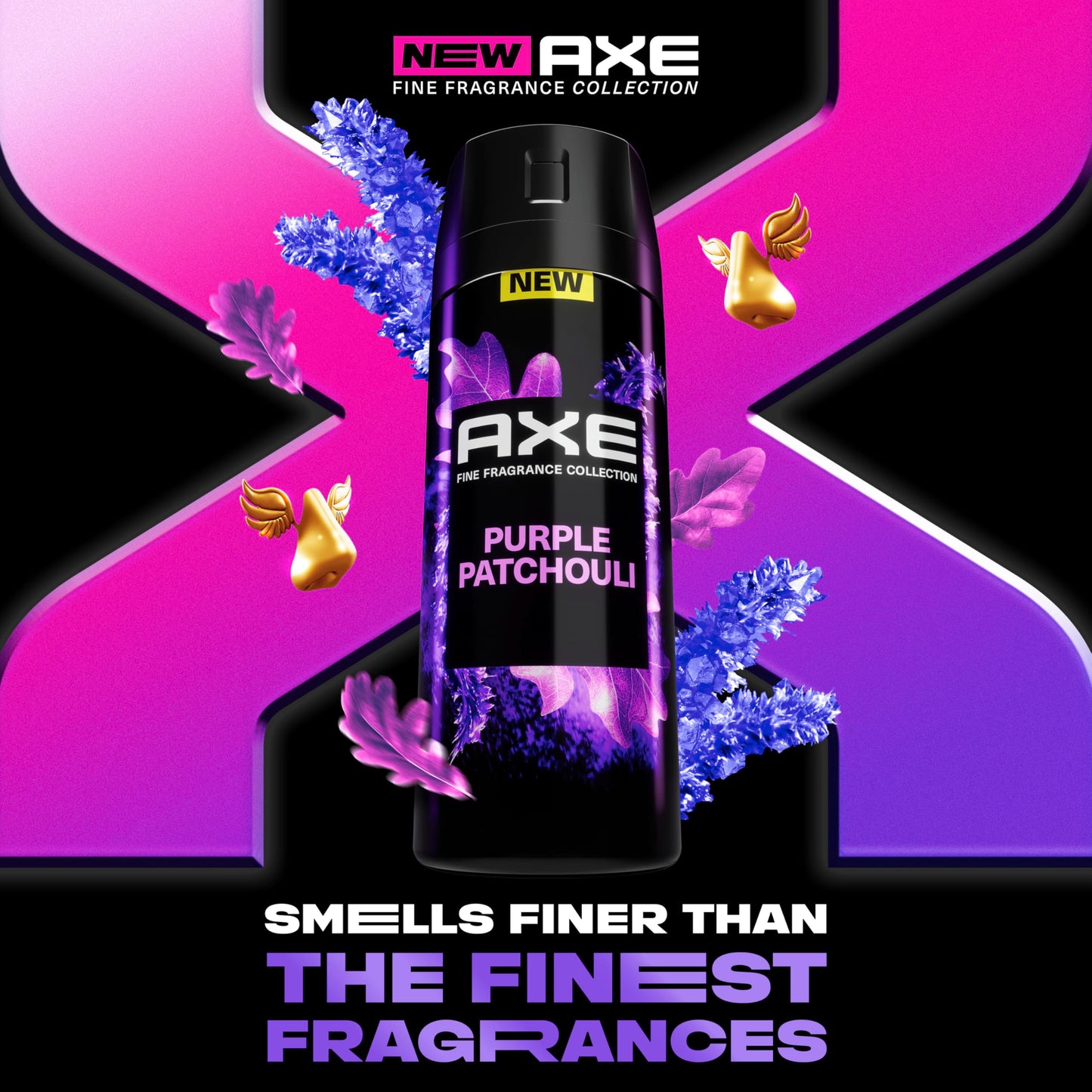 AXE Fine Fragrance Collection Premium Body Spray with 72H Odor Protection Purple Patchouli with Citrus + Oak Essential Oils Aluminum-Free 4 oz