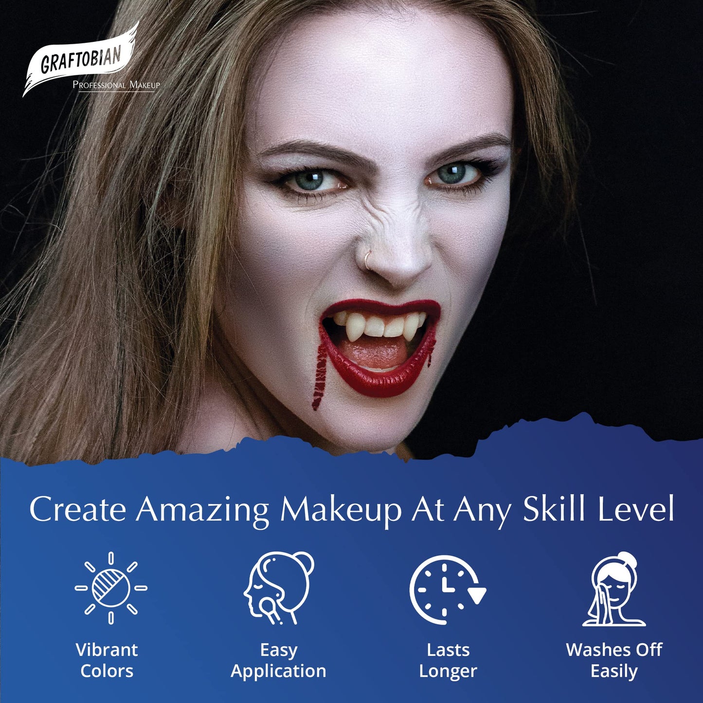 Graftobian Makeup ProPaint Face & Body Paint - Death's Door 5 Color Set 5oz - Halloween & Costume Makeup for Adults - Body & Face Paint