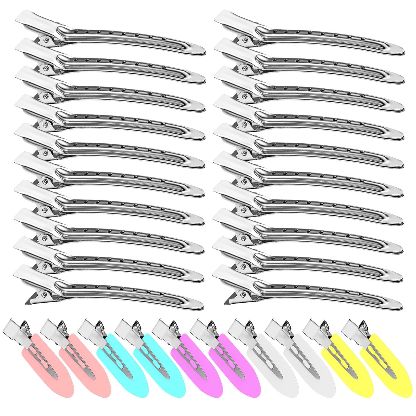 30PCS Metal Alligator Hair Clips, Duck Billed Salon Styling Clips with Holes, Heavy Duty Silver Hair Pins for Women, DIY Bows & Home Use (30 Mixed Beauty and Personal Care Viywicz Default Title