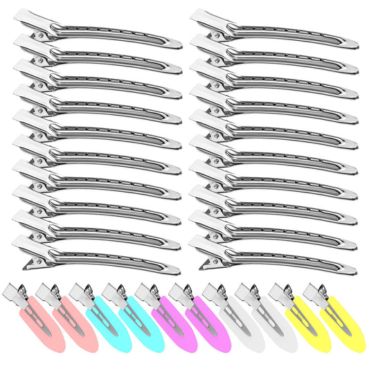 30PCS Metal Alligator Hair Clips, Duck Billed Salon Styling Clips with Holes, Heavy Duty Silver Hair Pins for Women, DIY Bows & Home Use (30 Mixed Beauty and Personal Care Viywicz Default Title