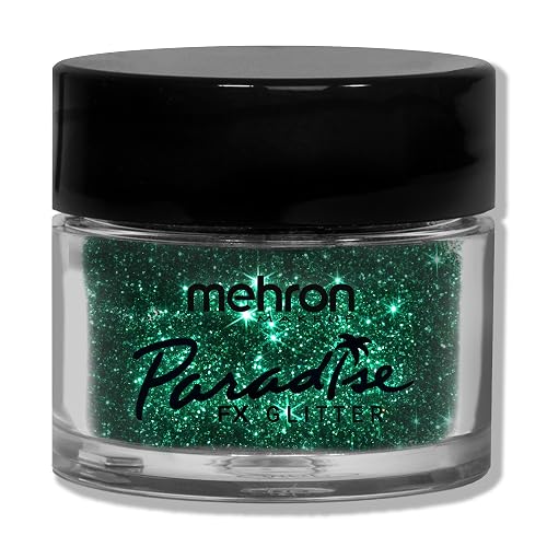 Mehron Makeup Paradise Glitter FX | Professional Cosmetic for Makeup & Art | Vibrant & Shimmering Loose Glitter .25 oz (7 g) (Green)