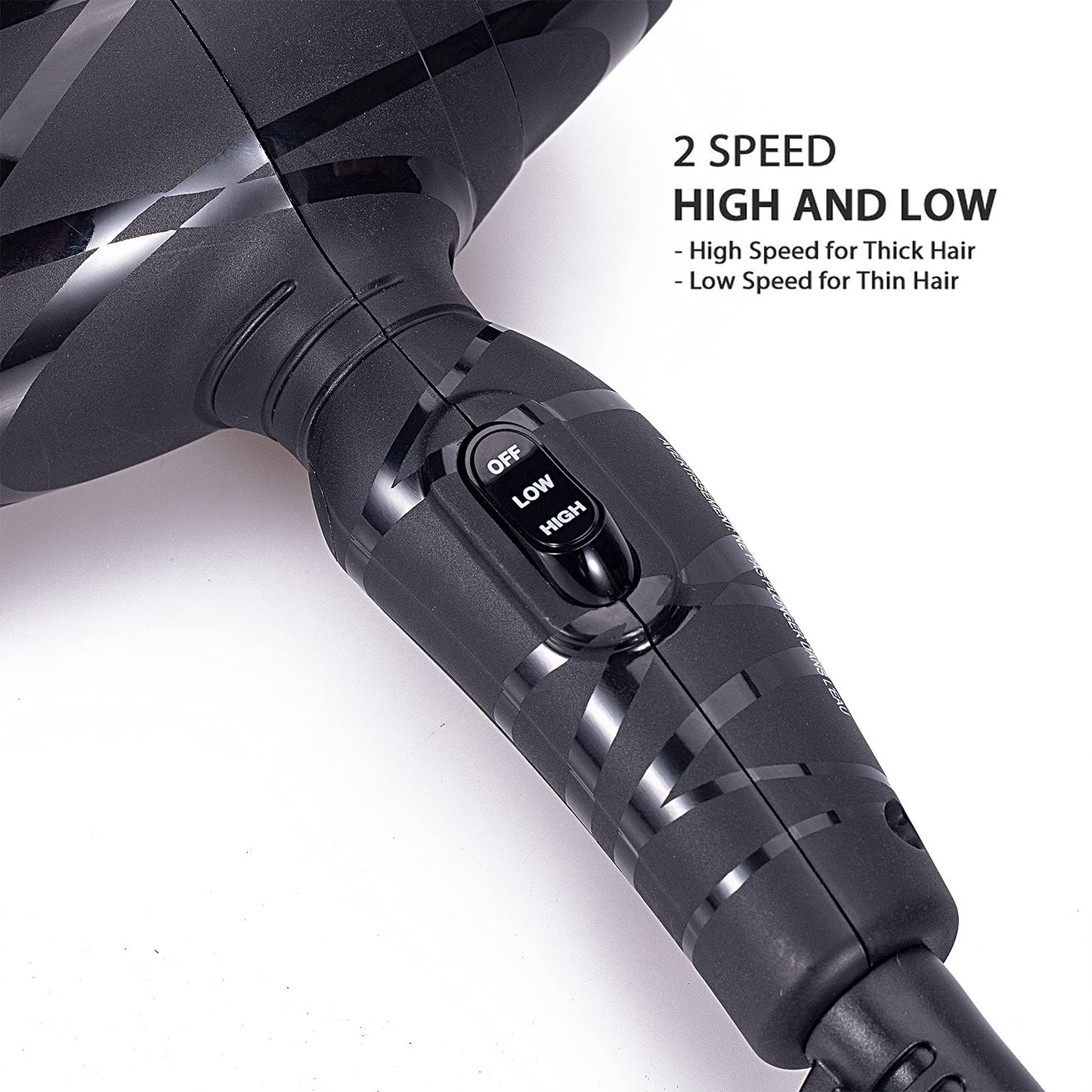 Portable Mini Blow Dryer with Concentrator&Diffuser, with Nozzle Attachment Ceramic,Lightweight Travel Hair Dryer, 2 Heat Settings