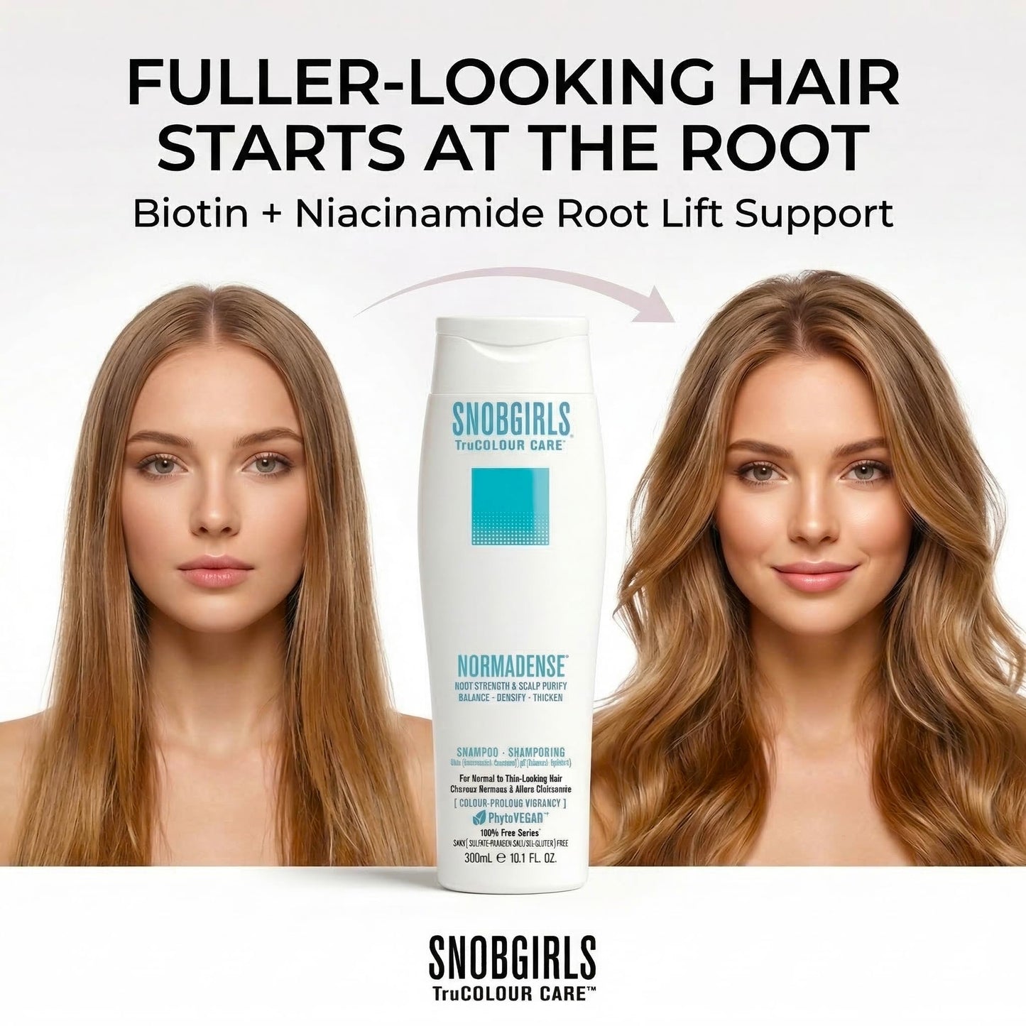 SNOBGIRLS NORMADENSE 2 Vegan Biotin Shampoo and Conditioner Set for Dry, Fine Hair. Strengthening Shampoo and Conditioner set with Argan Oil