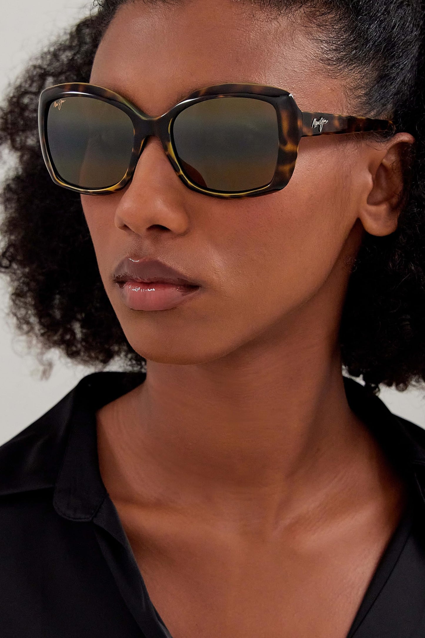 Maui Jim Women's Orchid Polarized Fashion Sunglasses, Tortoise w/Peacock/HCL® Bronze, Medium