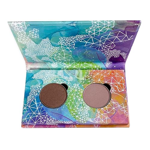 Honeybee Gardens Mini Skinny Duo Eye Shadow Compact in Tippy Taupe and Canterbury, Longlasting, Refillable & Customizable, Vegan, 26mm Pans