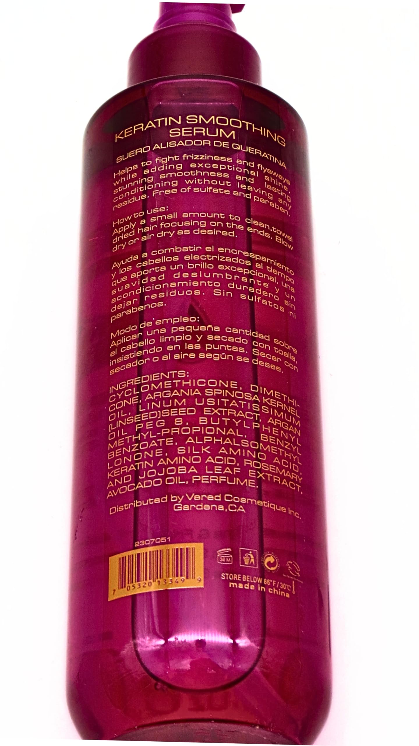 Argan Oil From Morocco Keratin Smoothing Serum For All Hair Types | Shine & Frizz Control, Purple