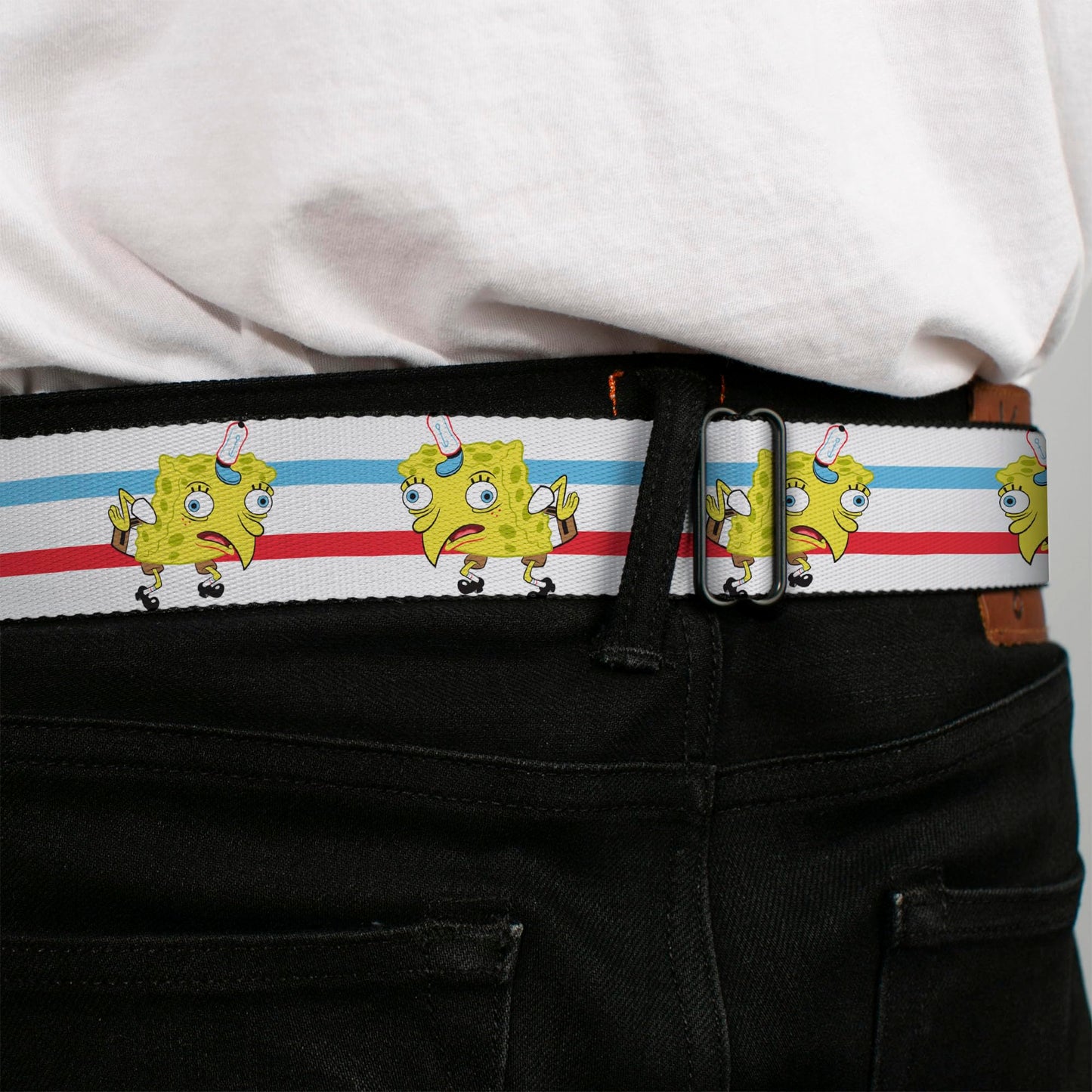 Buckle-Down Standard Seatbelt Belt Spongebob Squarepants Regular, 1.5" Wide-Fits Pant Size 24-38
