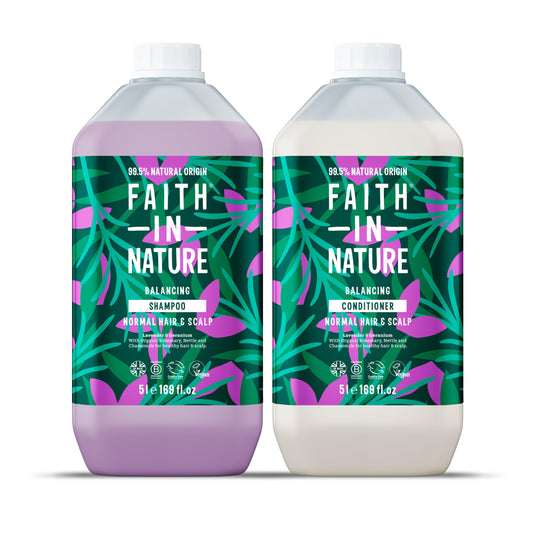 Faith In Nature Natural Shampoo & Conditioner Set - Vegan & Cruelty Free, No SLS or Parabens - 2 x 169 fl oz Value Bundle Pack, Lavender & Geranium Beauty & Personal Care FAITH IN NATURE
