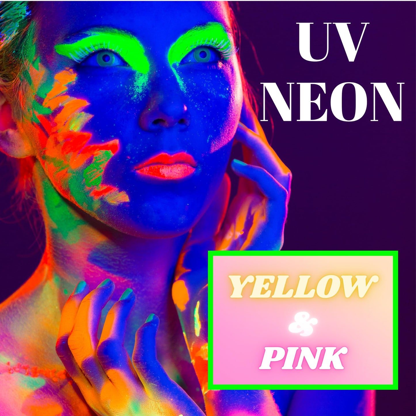 2-Pack Neon UV Liquid Latex Kit - Two 1oz Pink & Yellow, Glows Under UV/Blacklight, Includes 2 Precision Brushes, Perfect for Festivals, Raves, SFX