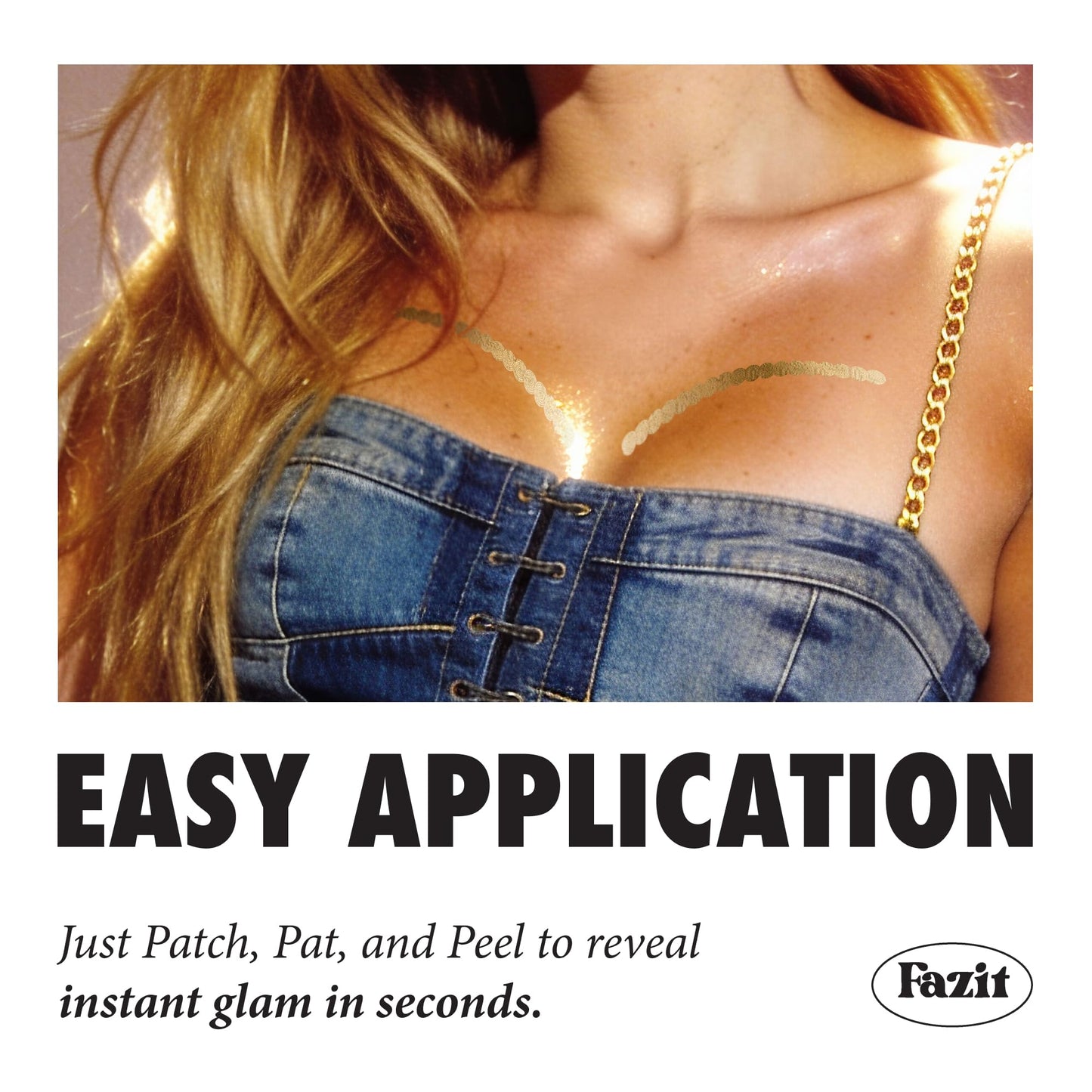 Fazit Makeup Patches - Cleavage Contour - Glow Up Make-Up Patches - Cute Glitter Makeup Accessories for Women - Cosmetic Body Glitter