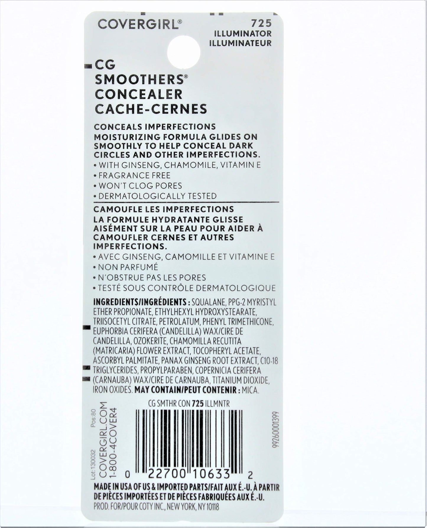 CoverGirl Smoothers Concealer, Illuminator [725] 0.14 oz (Pack of 3)