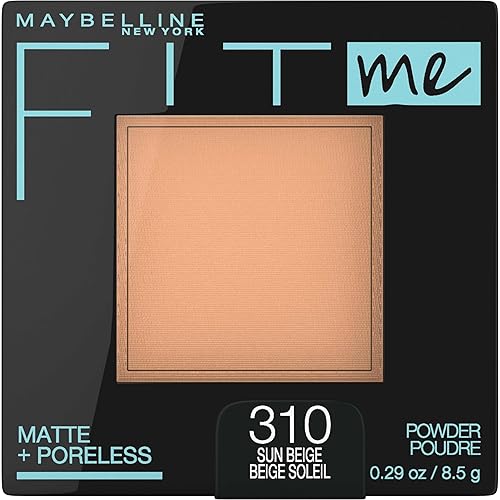 Maybelline Fit Me Matte + Poreless Pressed Face Powder Makeup & Setting Powder, Sun Beige, 1 Count