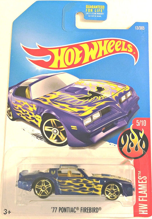 Hot Wheels 2017 HW Flames '77 Pontiac Firebird 13/365, Blue