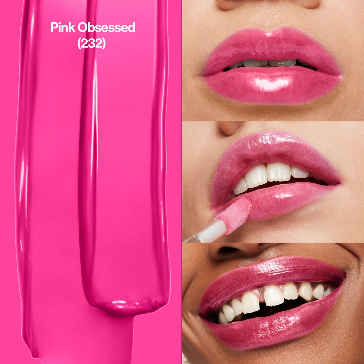 Revlon Super Lustrous Lip Gloss, Non-Sticky, Hydrating, High Shine Finish, 232 Pink Obsessed, 0.13 oz