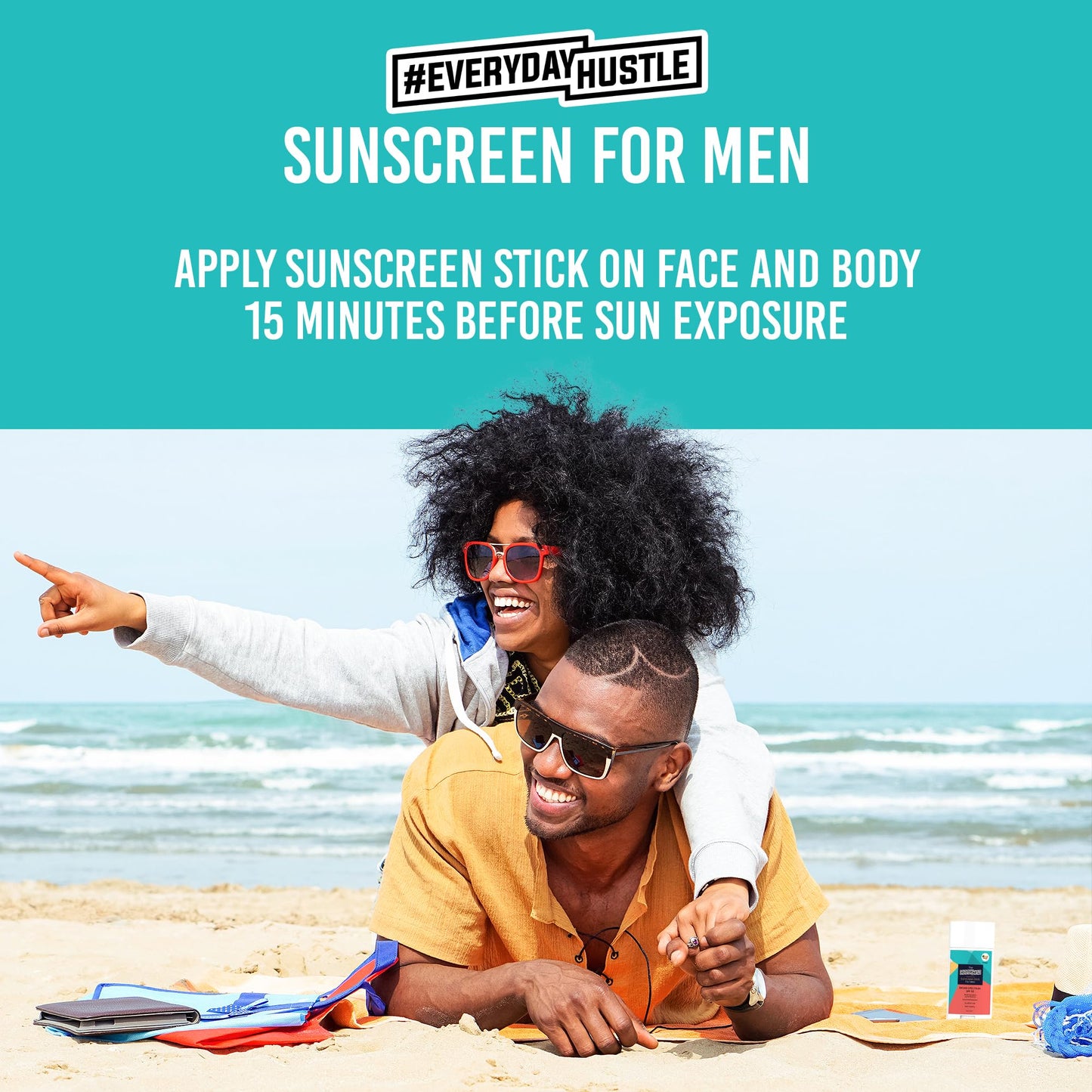 EverydayHustle Face Sunscreen Stick Spf 50 For Men And Women, Broad Spectrum Spf Stick, Non Zinc Sunblock Stick For Face And Body, 75g Large Twist Up