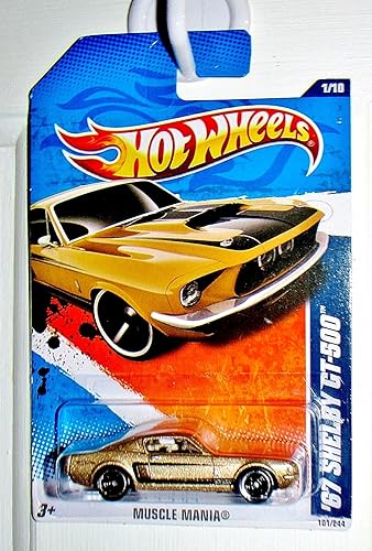 HOT WHEELS 2011 MUSCLE MANIA 1/10 GOLD '67 SHELBY GT-500 101/244