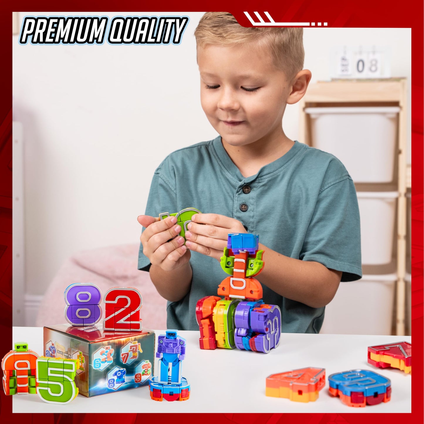 JOYIN 10PCS Number Bots – Educational Action Figure Learning Toys, Fun Birthday & Christmas Gifts for Kids Boys & Girls Ages 3–6