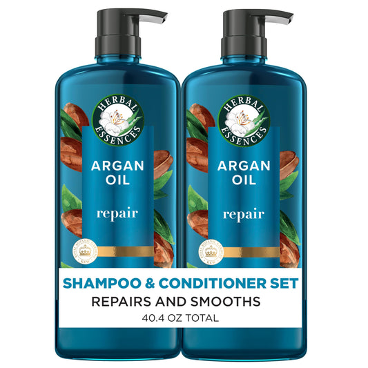 Herbal Essences Argan Oil Repair Shampoo & Conditioner Set, Moisturizes & Smoothes, Paraben-Free, Color-Safe, pH-Balanced, Citrus Scent, 20.2 Fl Oz Beauty & Personal Care Herbal Essences