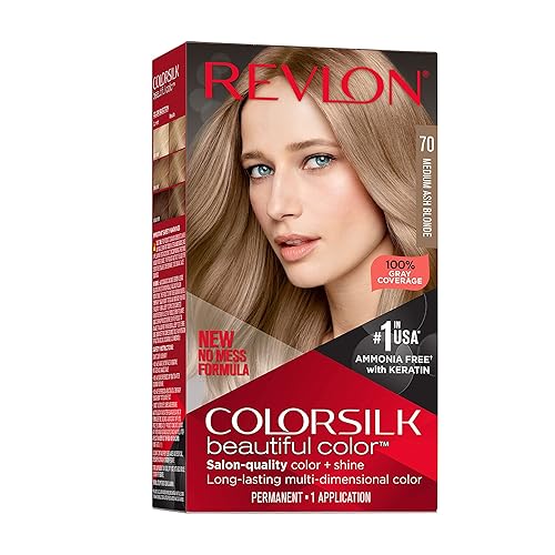 Revlon Colorsilk Beautiful Color Permanent Hair Color, Long-Lasting High-Definition Color, Shine & Silky Softness with 100% Gray Coverage, Ammonia