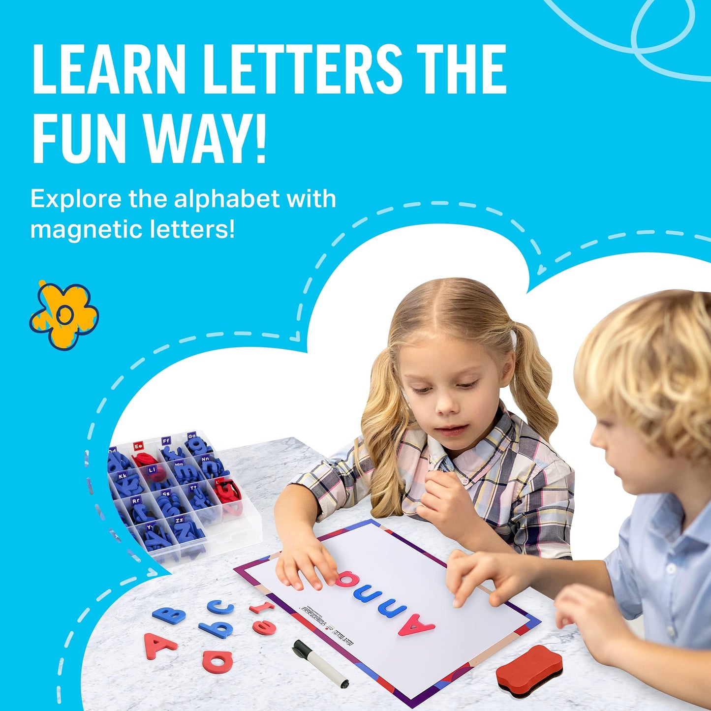 238PCS Magnetic Alphabet Letters – ABC Magnet Set for Toddlers, Educational Spelling Toy for Kids, Strong Letters for Fridge & Whiteboard
