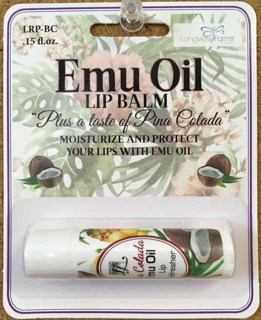Longview Farms® Emu Oil Lip Refresher - Indulge in Tropical Bliss with Our Piña Colada Flavor - Hydrated Lips All Day Long (1 Tube Piña Colada on Beauty and Personal Care Longview Farms
