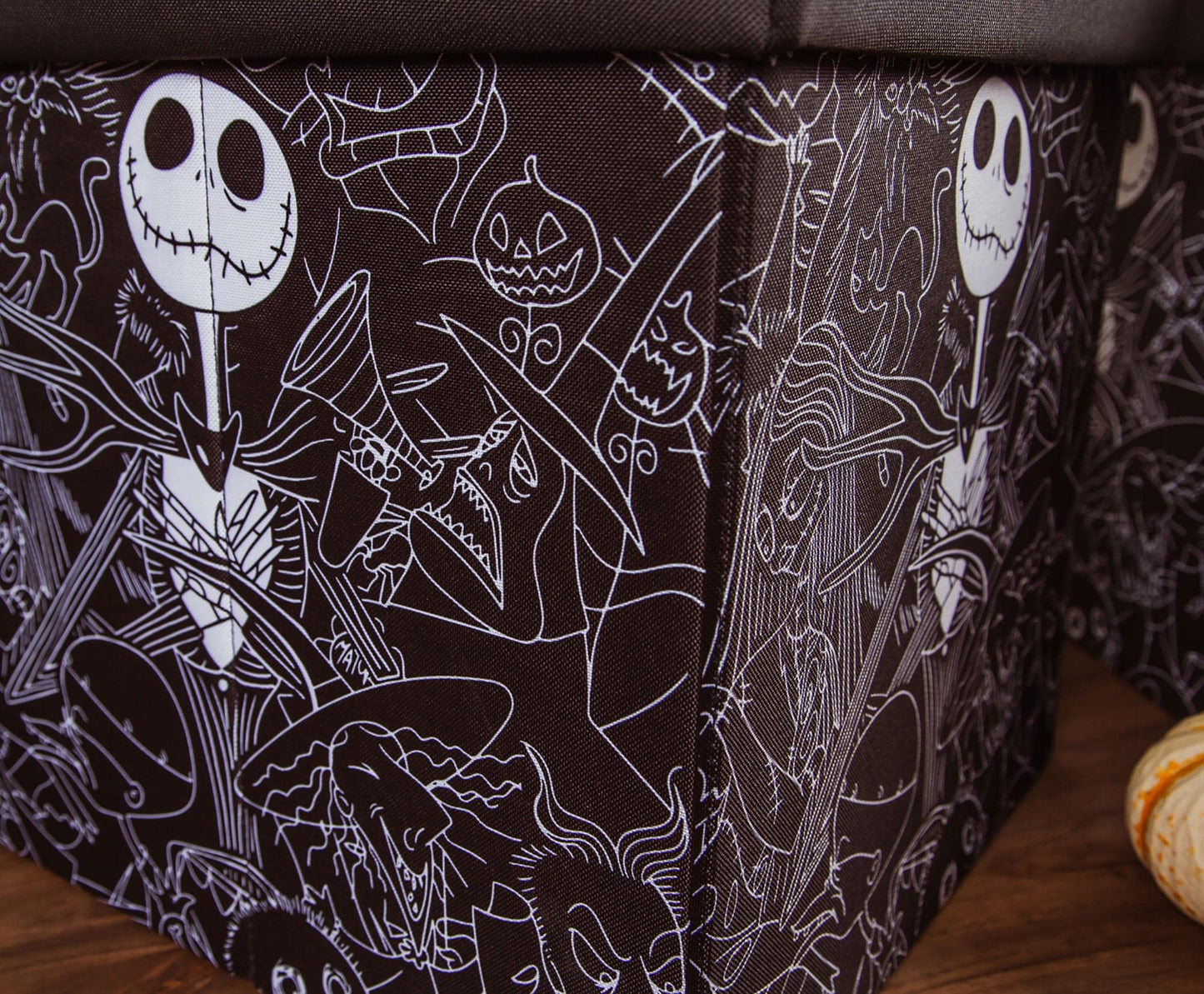 Disney The Nightmare Before Christmas Jack Skellington 15-Inch Storage Bin Cube Organizers, Set of 2 | Fabric Basket Container, Cubby Closet…