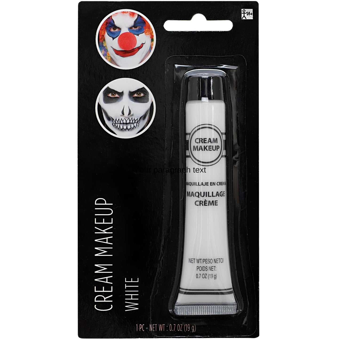 White Cream Makeup Costume Accessory - 0.7 Oz, 1 Count - Bold and Long-Lasting - Easy-to-Apply & Full Coverage For Exceptional Transformations