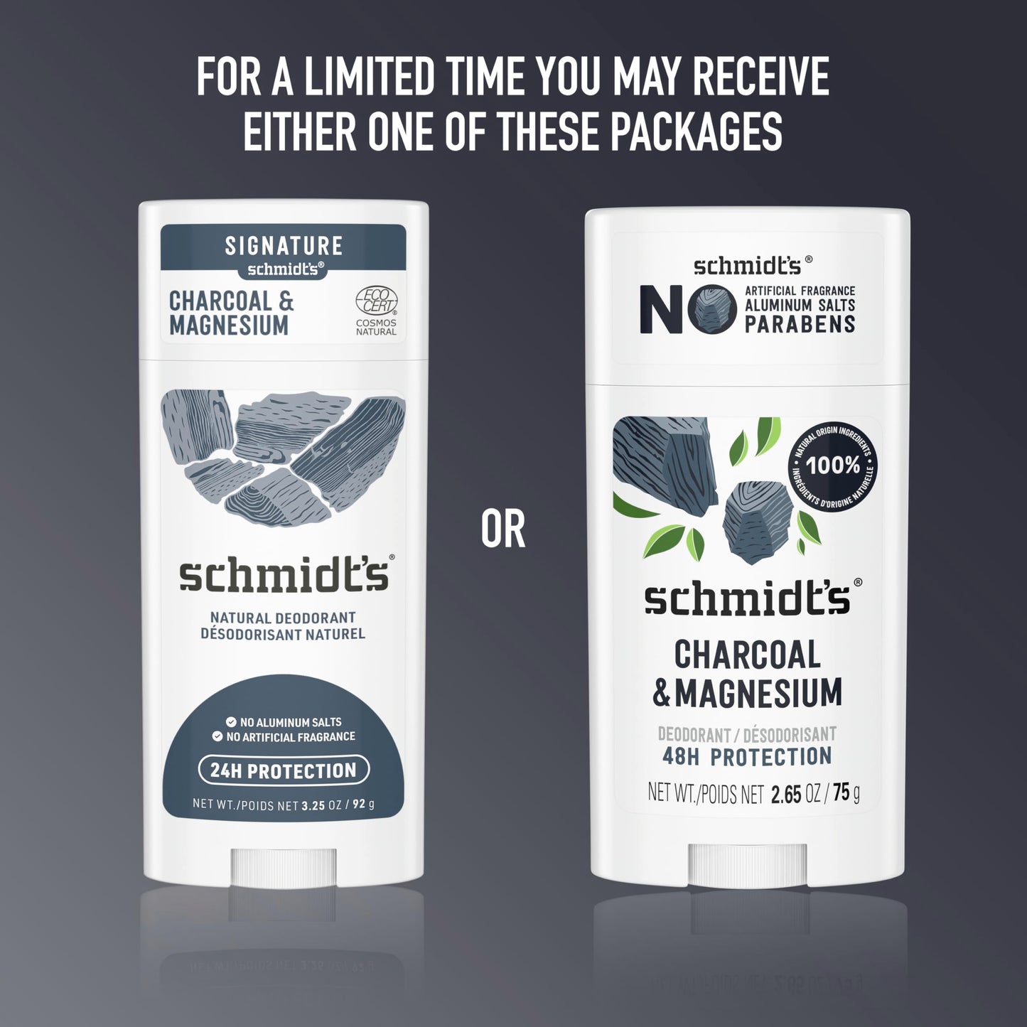 Schmidt's Aluminum-Free Vegan Deodorant Charcoal & Magnesium with 24 Hour Odor Protection, for Women and Men, Natural Ingredients, Cruelty-Free, 2.65 Beauty and Personal Care Schmidt's