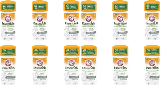 Arm & Hammer Essentials Solid Deodorant, Unscented,2.5 oz, 6 Count (Pack of 2) Beauty and Personal Care Arm & Hammer Default Title