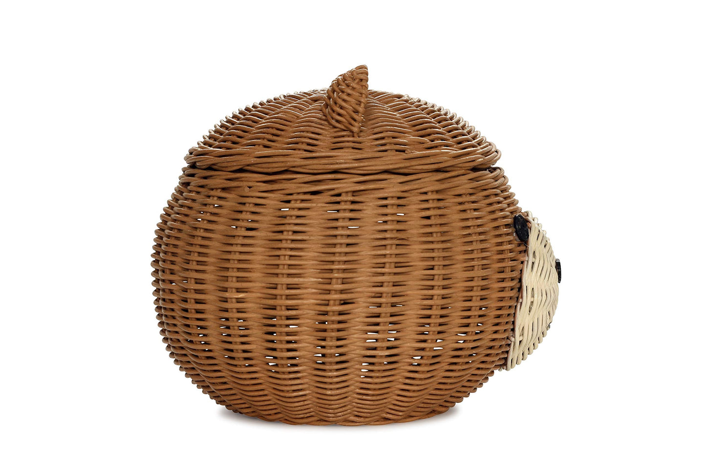 G6 COLLECTION Bear Rattan Storage Basket With Lid Decorative Bin Home Decor Hand Woven Shelf Organizer Cute Handmade Handcrafted Gift Art Decoration…