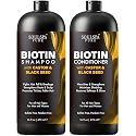 SOULSPA PURE Castor Oil & Black Seed Biotin Shampoo and Conditioner Set - Sulfate Free Nourishing Formula for Thinning Hair & Dry Scalp - Deep