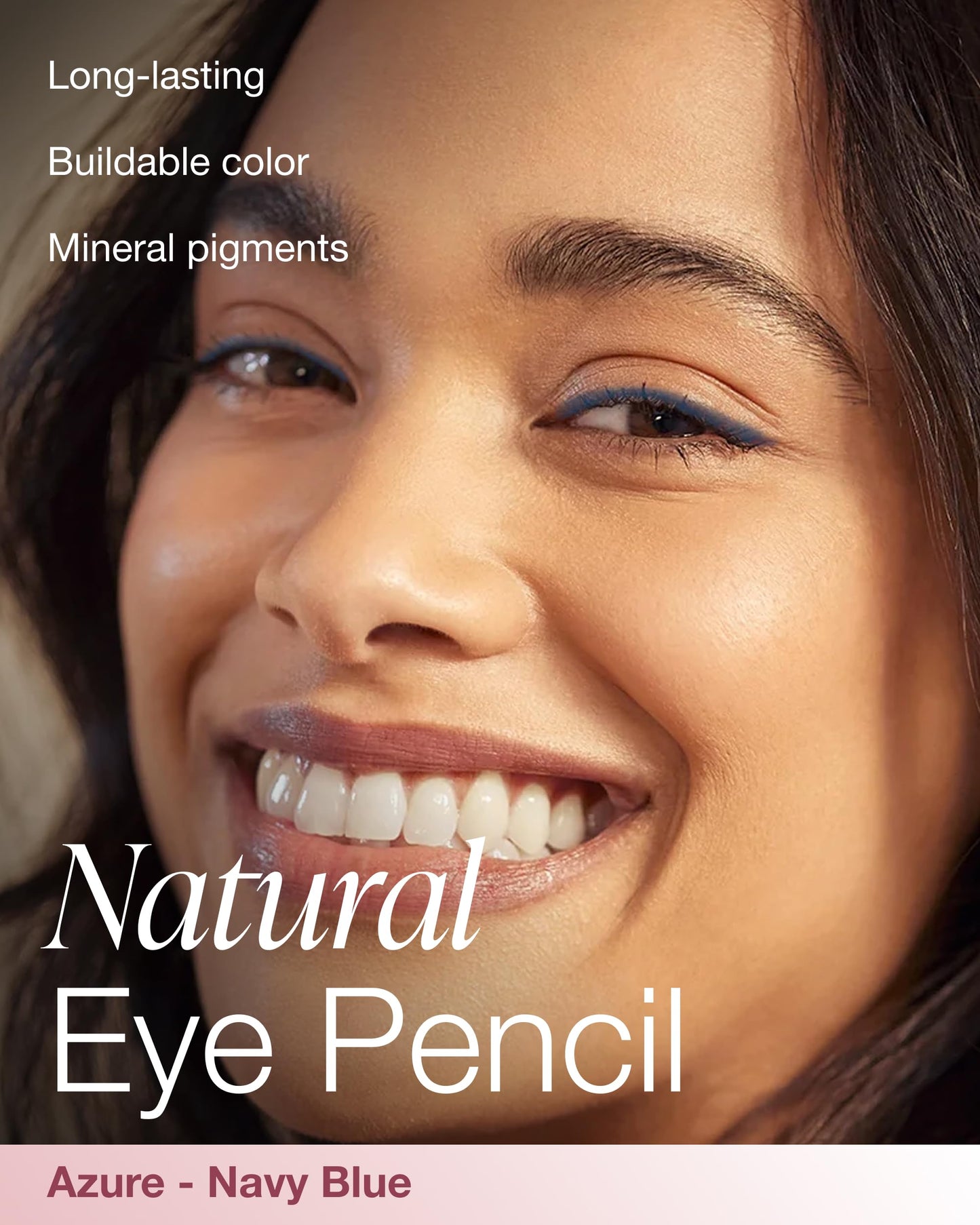 Mineral Fusion Eye Pencil (Navy Blue - Azure) - Eyeliner with Soothing Chamomile, Meadowfoam & Vitamin E - Smooth & Long Lasting, Hypoallergenic