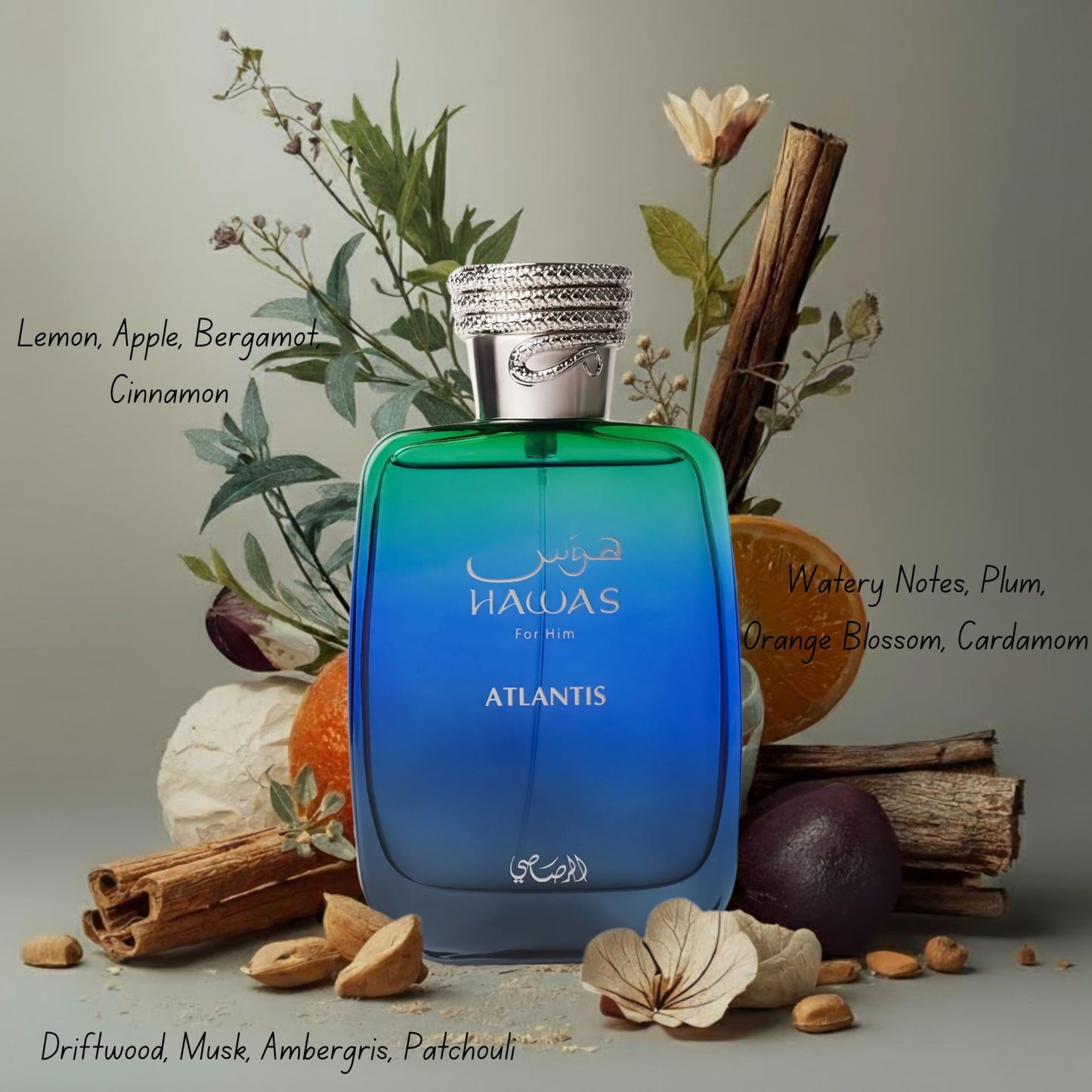 RASASI Hawas Atlantis Eau de Parfum for Men, 100ml (3.4 oz) Fresh & Modern Scent Spray