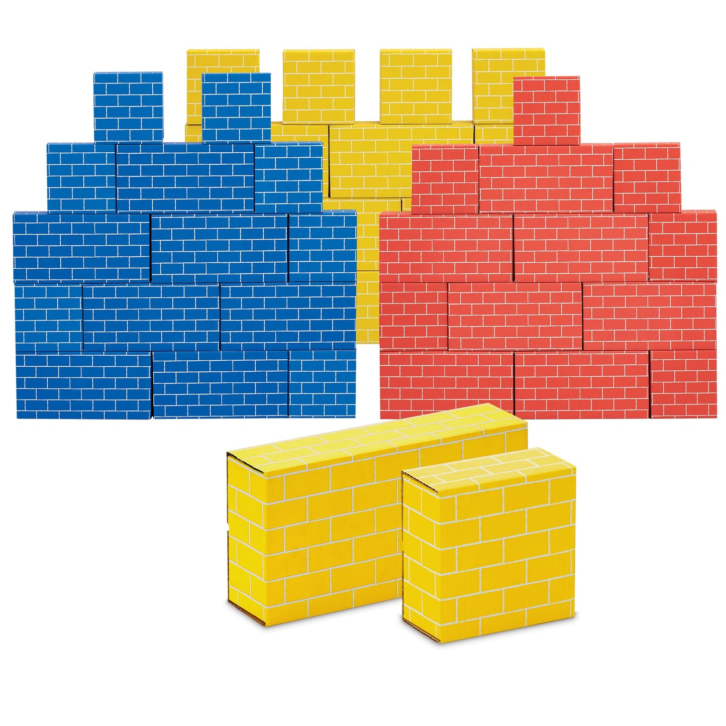 Bankers Box at Play Jumbo Cardboard Building Blocks 40-Pack – Heavy Duty Large & Medium Toy Blocks for Kids