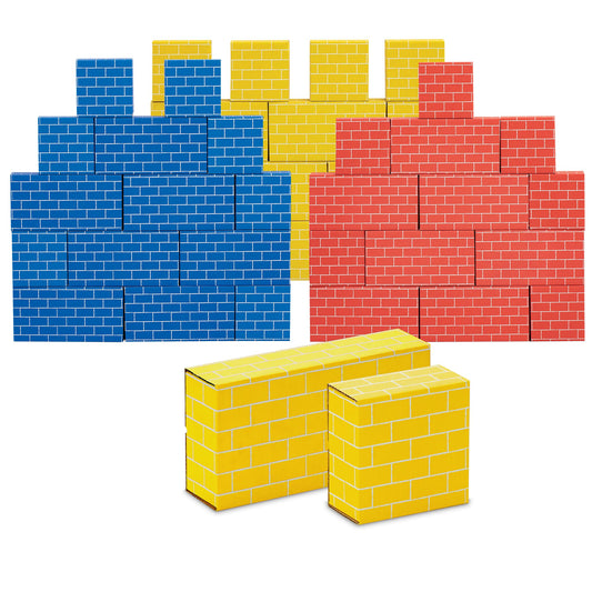 Bankers Box at Play Jumbo Cardboard Building Blocks 40-Pack – Heavy Duty Large & Medium Toy Blocks for Kids