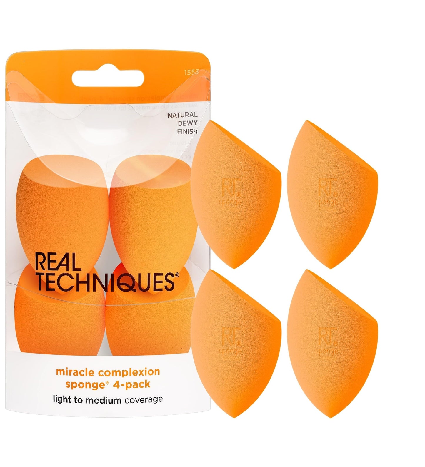 Real Techniques Miracle Complexion Beauty Sponge Makeup Blender, Set of 4