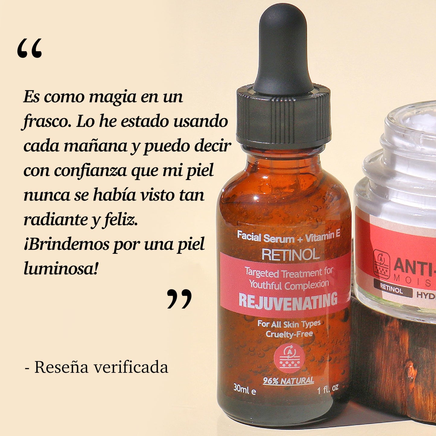 Purifect Retinol Rejuvenating Facial Serum for Anti-Aging - Helps Wrinkles & Dark Spots with Vitamin E & Arginine, Targets Fine Lines, Improves