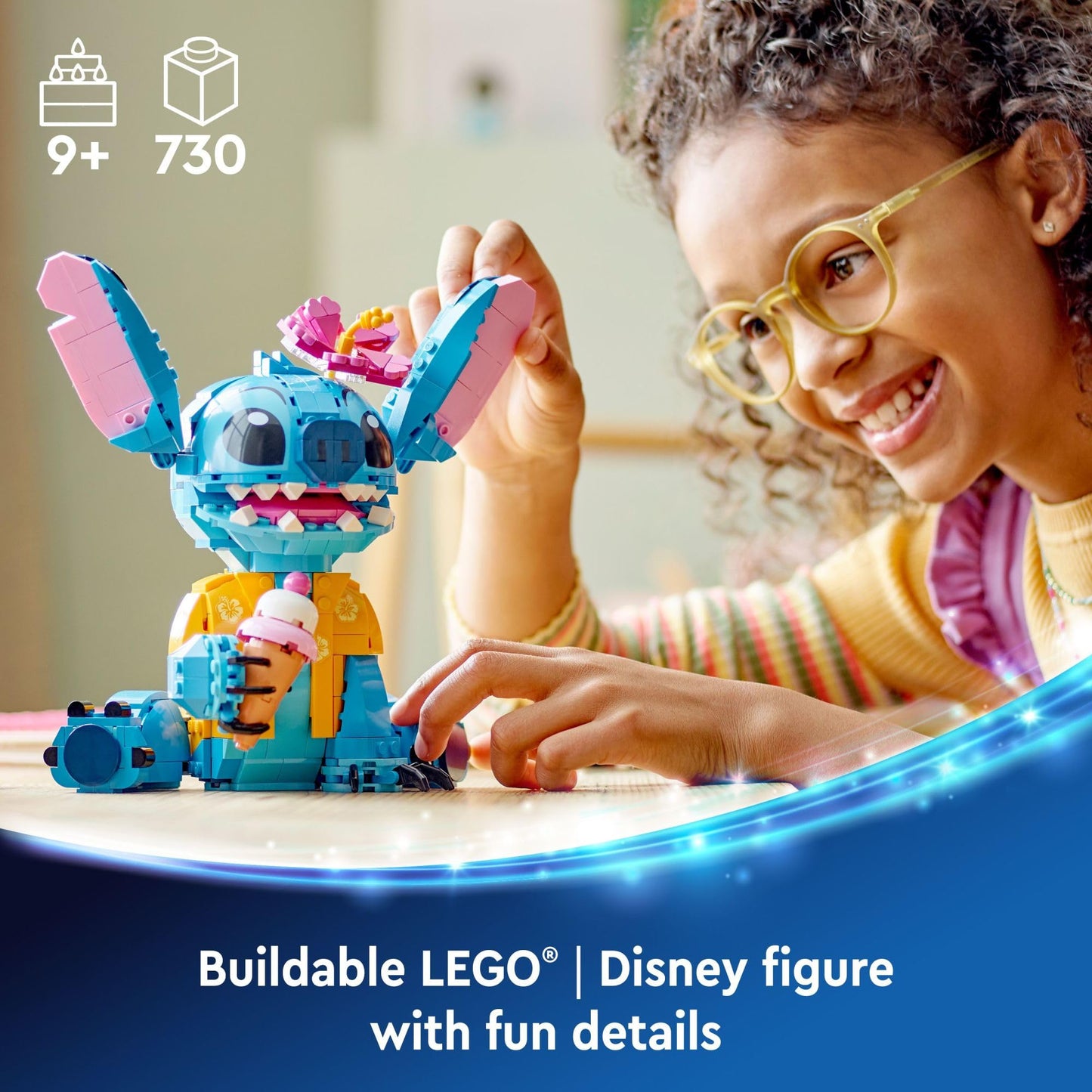 LEGO Disney Stitch Building Kit 43249, Buildable Figure with Ice Cream Cone, Fun Gift for Kids Ages 9+, Boys, Girls & Lilo and Stitch Fans