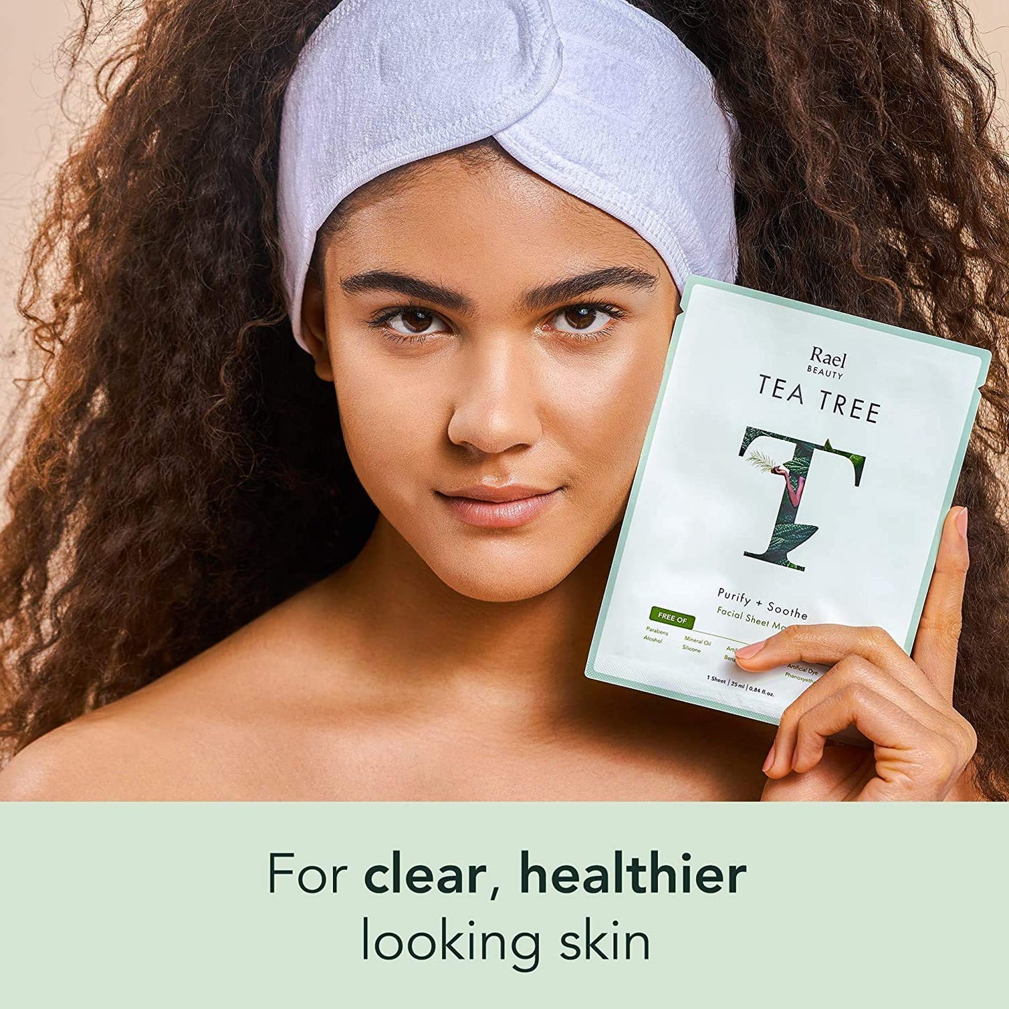 Rael Face Mask Skin Care, Tea Tree Face Masks - Bamboo Facial Sheet Mask, Korean Skincare, with Tea Tree Oil and Fruit Extracts, All Skin Types (Tea