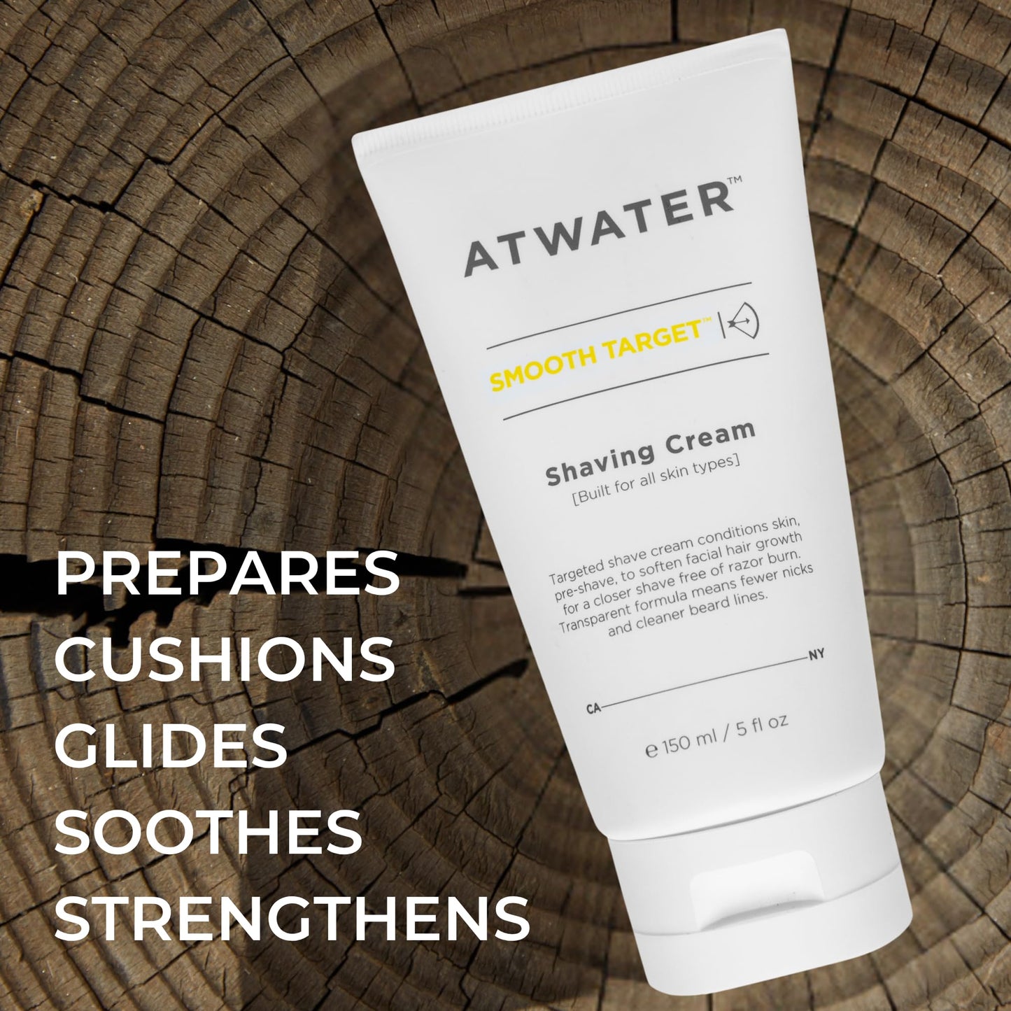 ATWATER Smooth Target Shaving Cream, Men's Pre-Shave and Shave Cream in One, Translucent Formula with Rosa Gallica Extract, Nick-Free Protection…