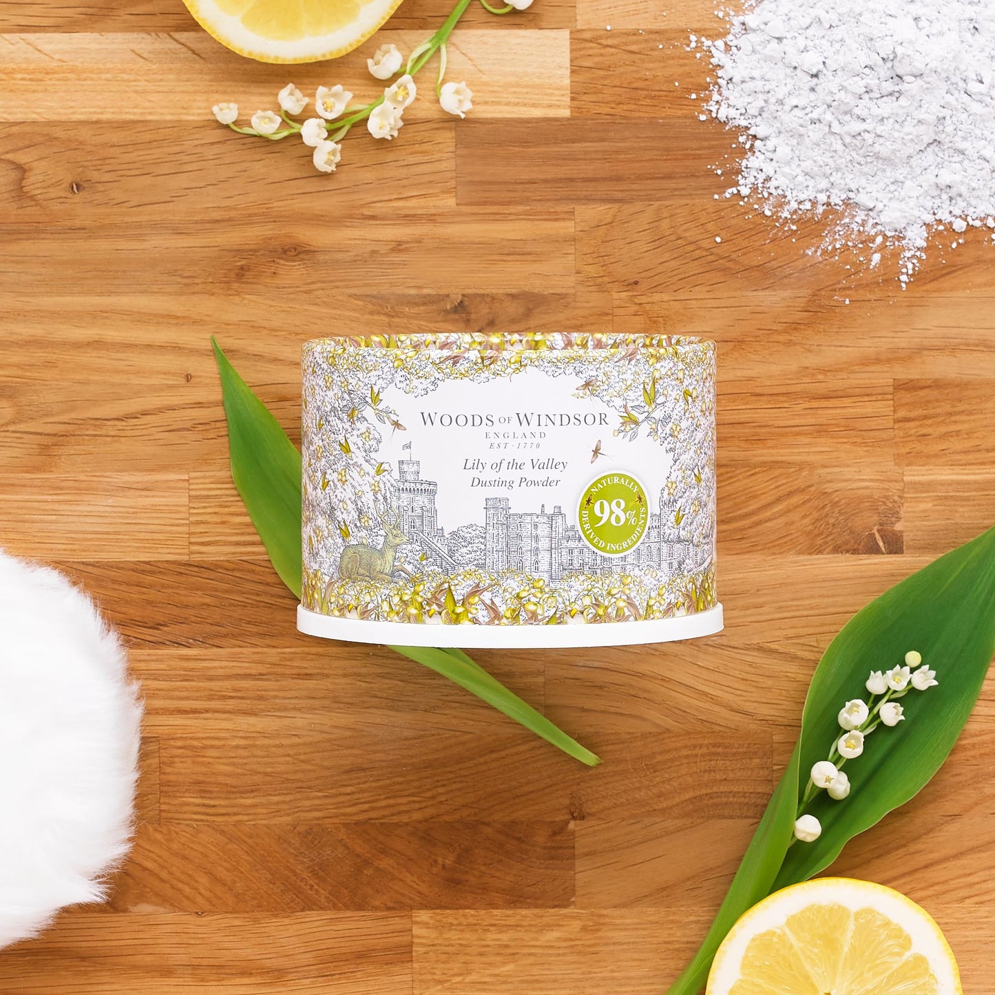 Woods Of Windsor Lily Of The Valley Body Dusting Powder With Puff for Women, 3.5 Ounce