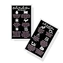 Ombre Powder Brow Aftercare Instructions Cards | Package of 50 | Size 2x3.5" inches Business Card | Black, Silver Glitter, and Light Pink Design