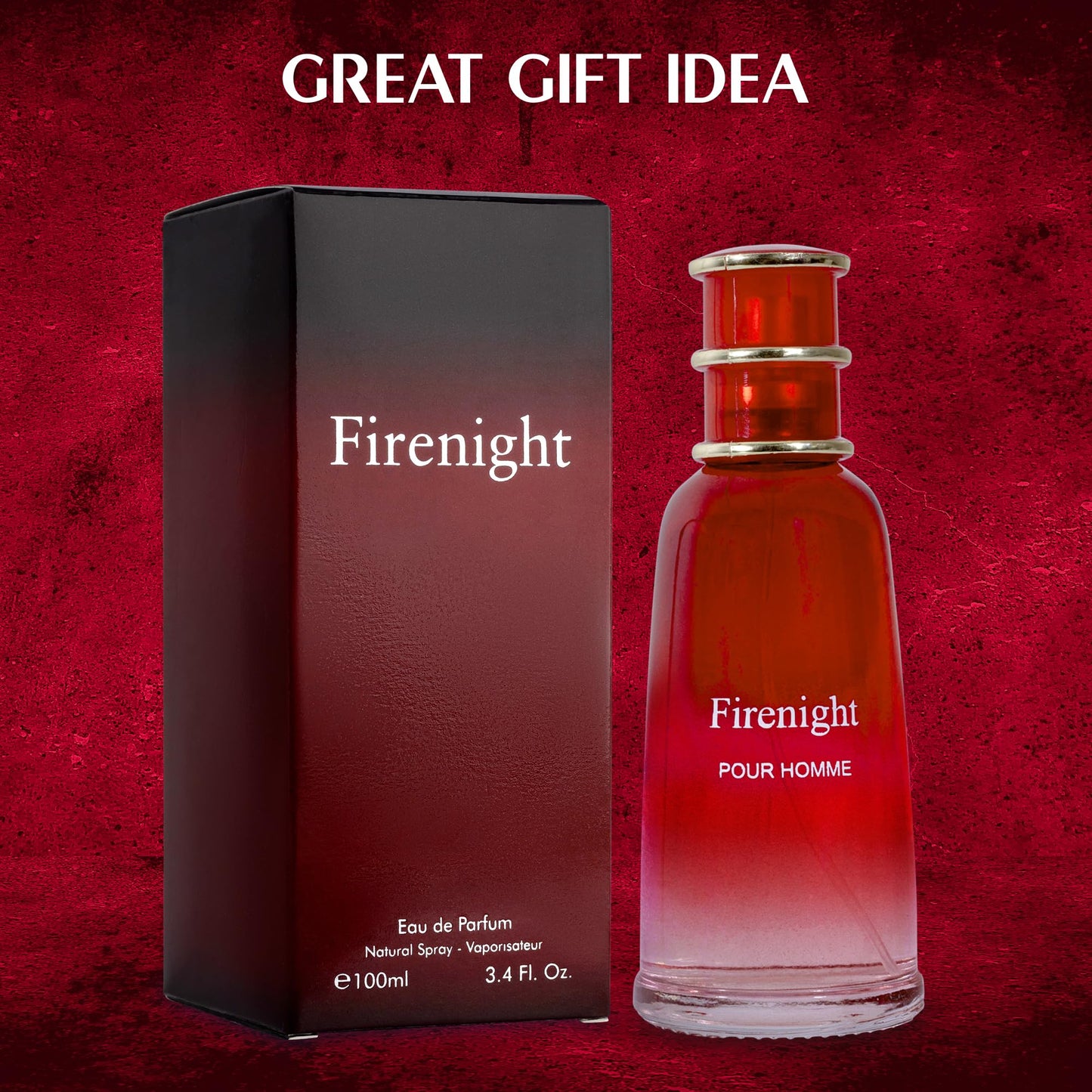NovoGlow Firenight Pour Homme- Eau De Parfum Spray Perfume, Fragrance For Men- Daywear, Casual Daily Cologne 3.4 Oz Bottle- Ideal EDT Beauty Gift