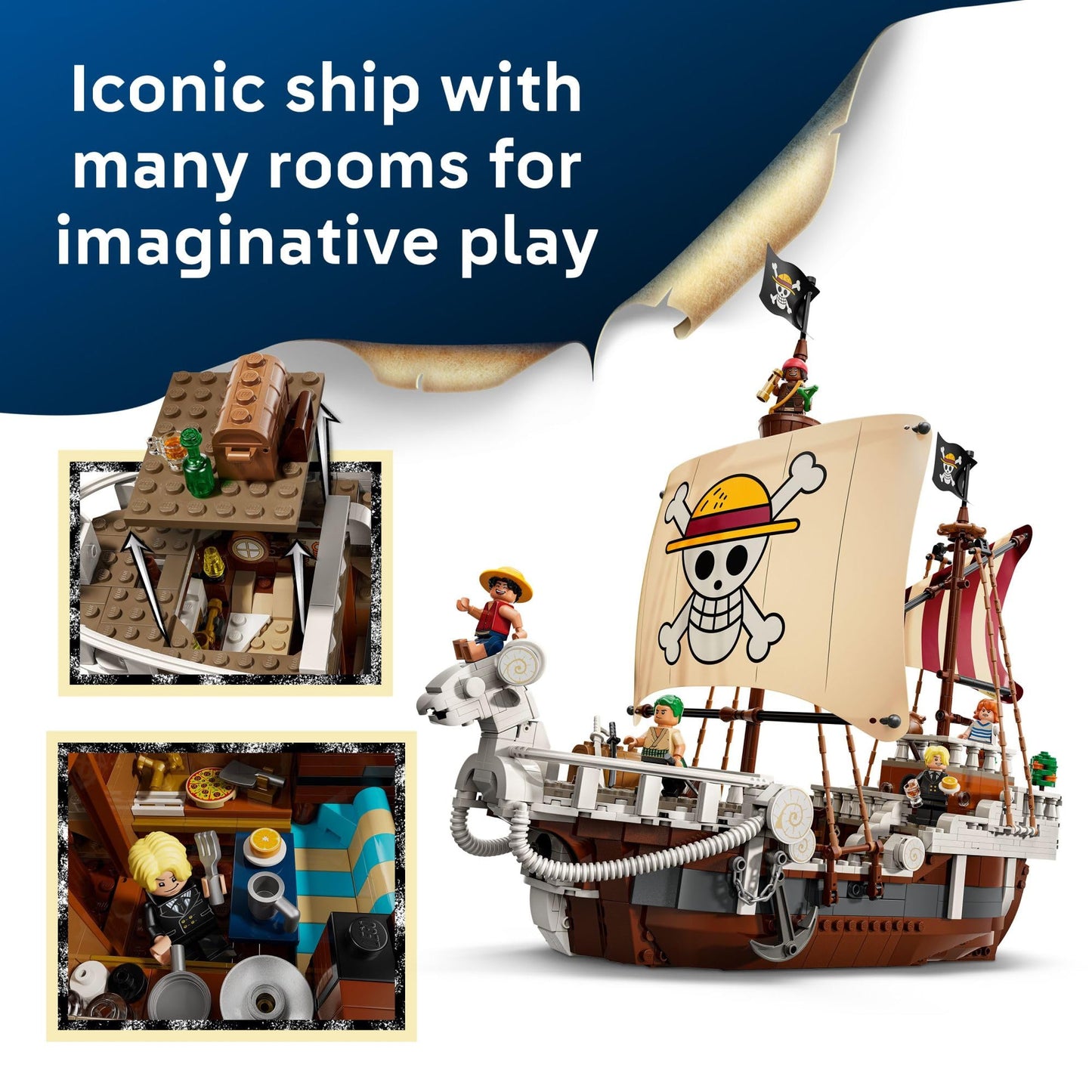 LEGO ONE Piece The Going Merry Pirate Ship 75639, Adventure Building Toy with Straw Hat Crew Figures, Fun Gift for Kids Ages 10+ & Anime Fans