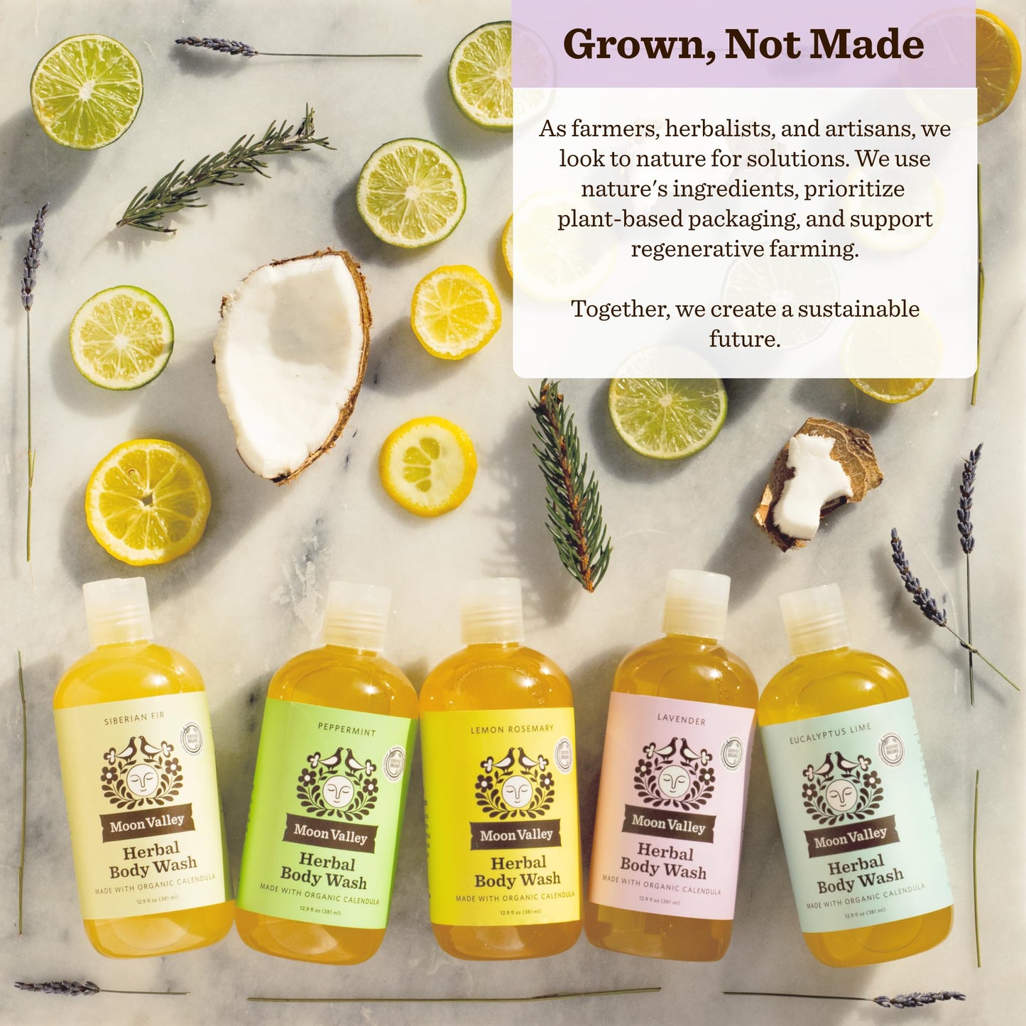 Moon Valley Organics Herbal Body Wash, Lavender, Peppermint, Siberian Fir, All Natural Ingredients, No Parabens, Vegan, Moisturizing Essential Oils Beauty & Personal Care Moon Valley Organics