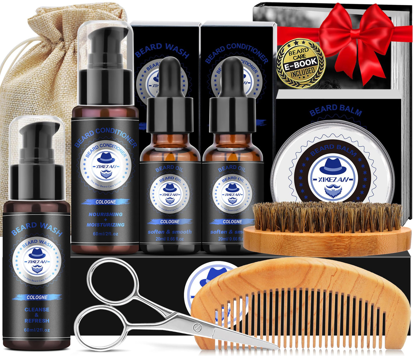 XIKEZAN Beard Kit for Men Grooming & Care w/Cologne-Soften,Soothe Beard Beauty and Personal Care XIKEZAN Default Title